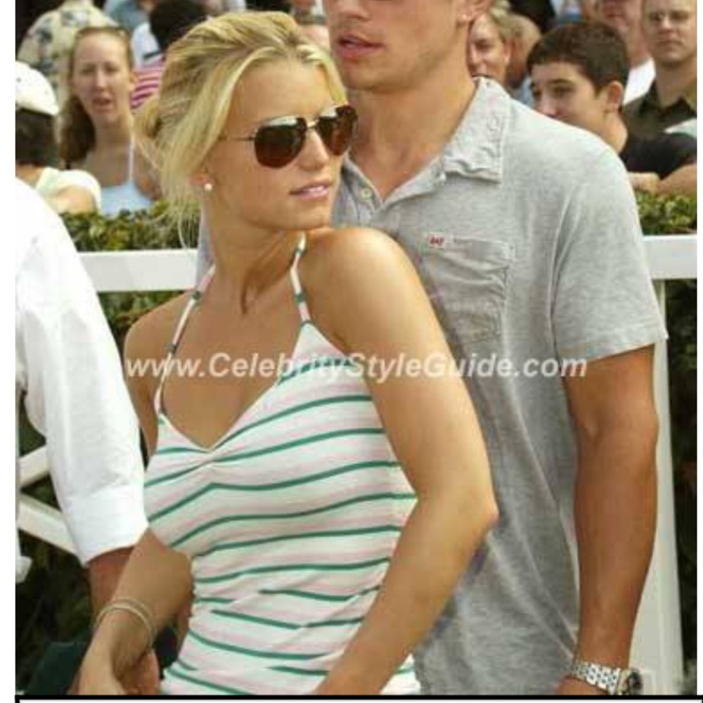 ISO Ladies of the Canyon striped halter in green white pink aso Jessica Simpson